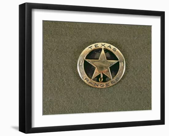 Texas Rangers Badge (Metal)-American-Framed Giclee Print