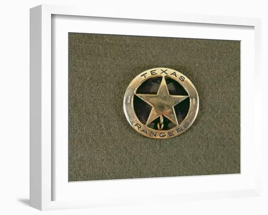 Texas Rangers Badge (Metal)-American-Framed Giclee Print