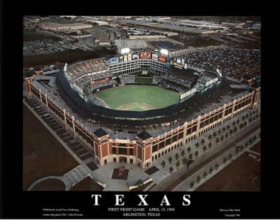 Texas Rangers First Night Game April 13 C 1994 Sports Art Print Mike Smith Art Com