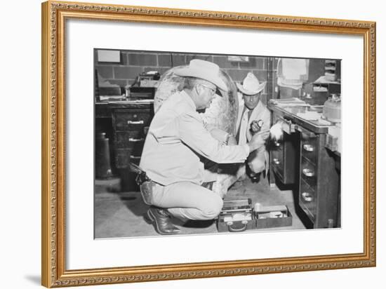 Texas Rangers Investigating a Crime Scene, C.1970-null-Framed Photographic Print