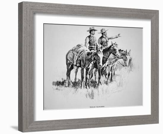 Texas Rangers, Published in 'Harper's Monthly', 1896-Frederic Sackrider Remington-Framed Giclee Print