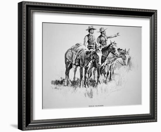 Texas Rangers, Published in 'Harper's Monthly', 1896-Frederic Sackrider Remington-Framed Giclee Print
