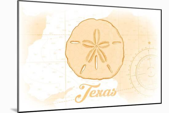 Texas - Sand Dollar - Yellow - Coastal Icon-Lantern Press-Mounted Art Print