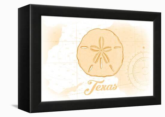 Texas - Sand Dollar - Yellow - Coastal Icon-Lantern Press-Framed Stretched Canvas