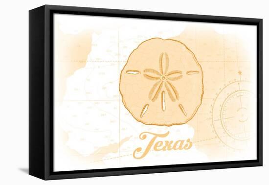 Texas - Sand Dollar - Yellow - Coastal Icon-Lantern Press-Framed Stretched Canvas