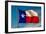 TEXAS STATE FLAG - Texas "Lone Star" flag stands out against a cloudless blue sky as it flys in...-null-Framed Photographic Print