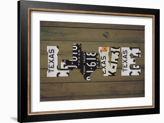 Texas State Love-Design Turnpike-Framed Giclee Print