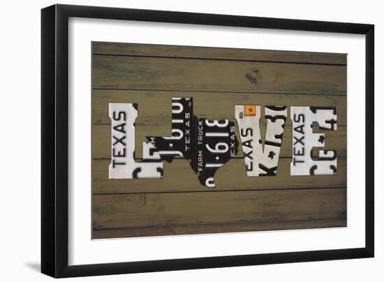 Texas State Love-Design Turnpike-Framed Giclee Print