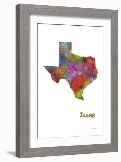 Texas State Map 1-Marlene Watson-Framed Giclee Print