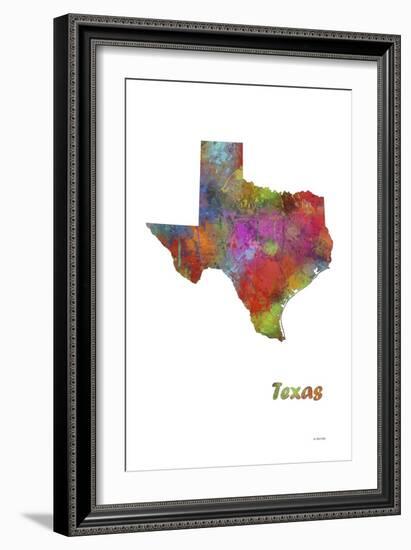 Texas State Map 1-Marlene Watson-Framed Giclee Print