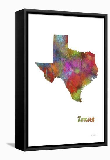 Texas State Map 1-Marlene Watson-Framed Premier Image Canvas