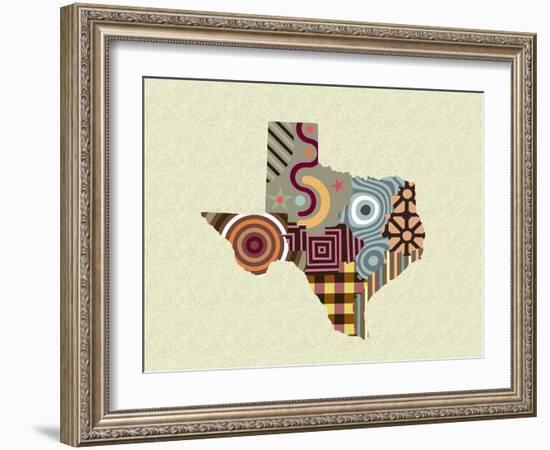 Texas State Map-Lanre Adefioye-Framed Giclee Print