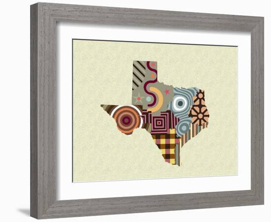 Texas State Map-Lanre Adefioye-Framed Giclee Print