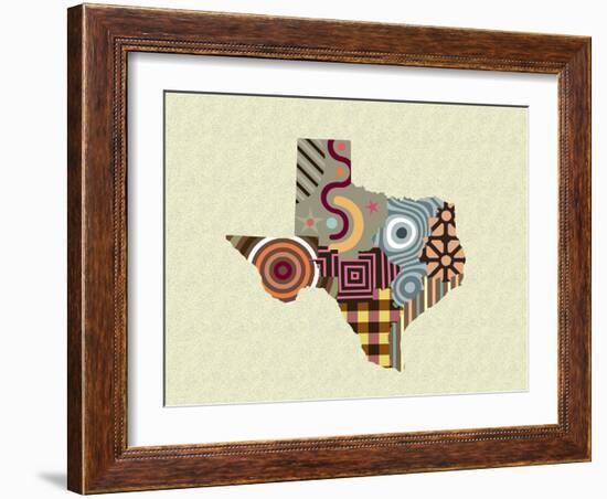 Texas State Map-Lanre Adefioye-Framed Giclee Print