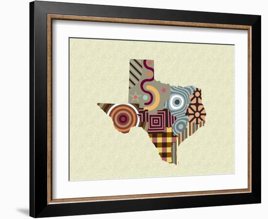 Texas State Map-Lanre Adefioye-Framed Giclee Print