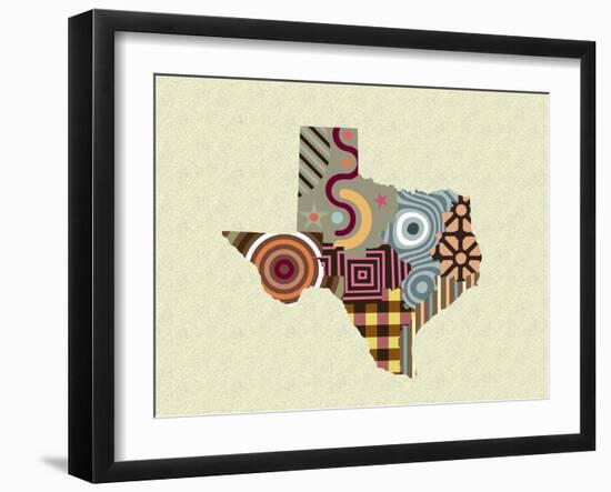 Texas State Map-Lanre Adefioye-Framed Giclee Print