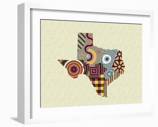 Texas State Map-Lanre Adefioye-Framed Giclee Print