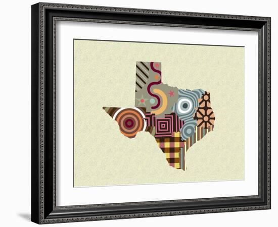 Texas State Map-Lanre Adefioye-Framed Giclee Print