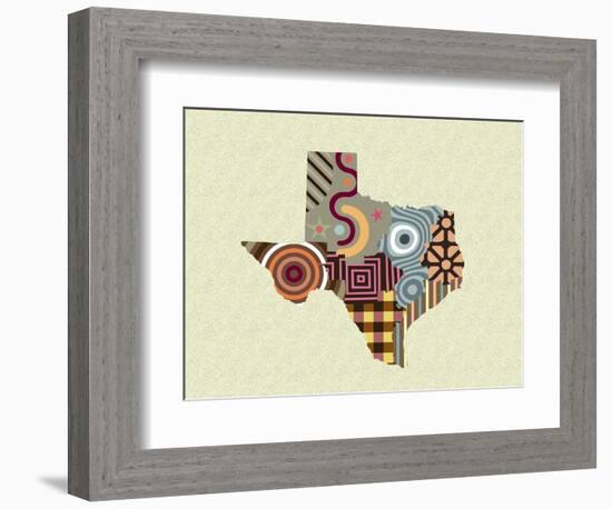 Texas State Map-Lanre Adefioye-Framed Giclee Print