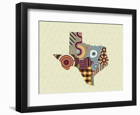 Texas State Map-Lanre Adefioye-Framed Giclee Print