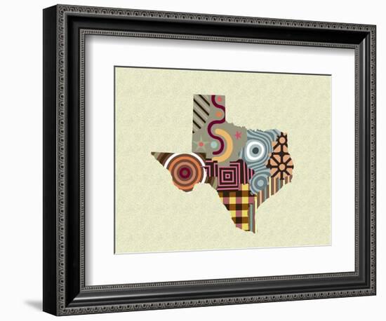 Texas State Map-Lanre Adefioye-Framed Giclee Print