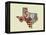 Texas State Map-Lanre Adefioye-Framed Premier Image Canvas