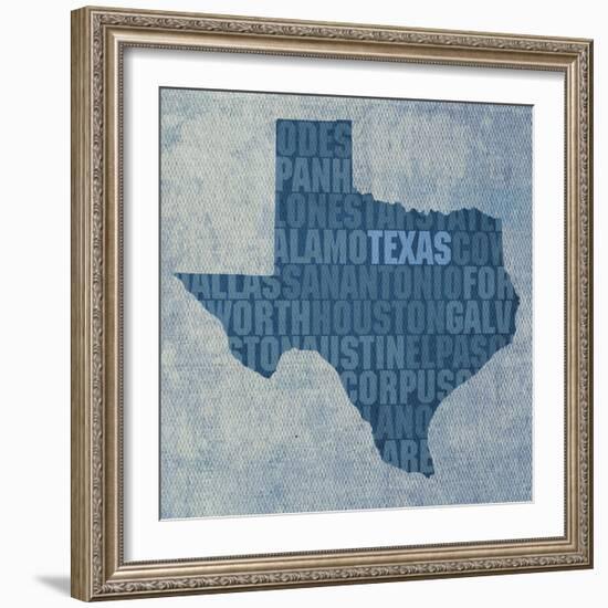 Texas State Words-David Bowman-Framed Giclee Print