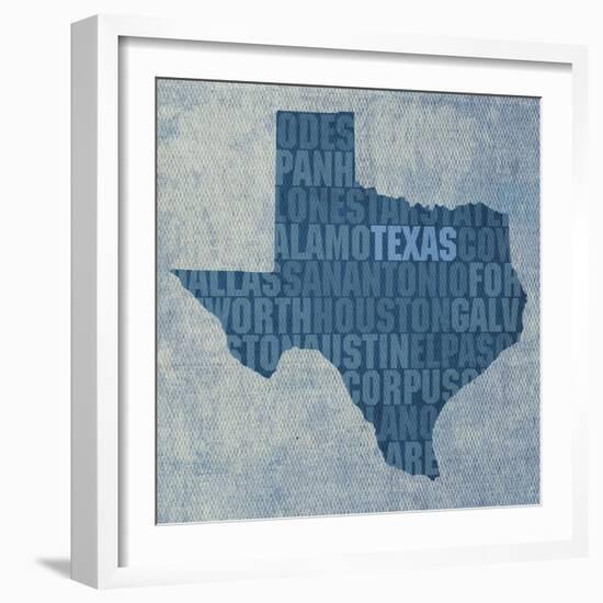 Texas State Words-David Bowman-Framed Giclee Print