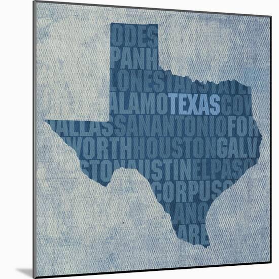 Texas State Words-David Bowman-Mounted Giclee Print