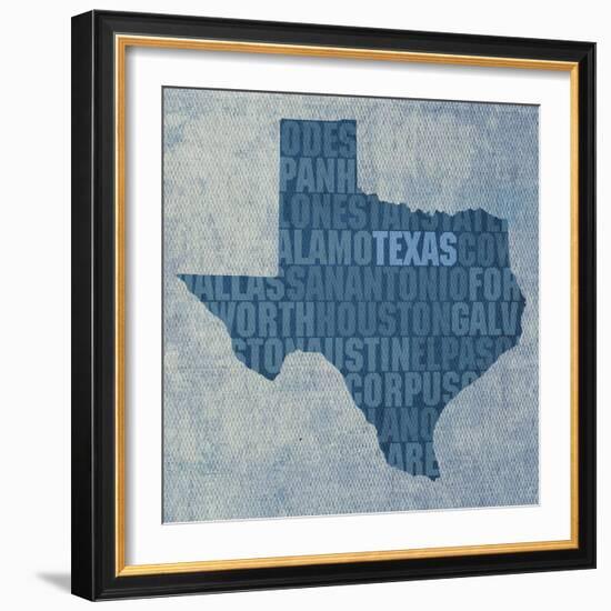 Texas State Words-David Bowman-Framed Giclee Print