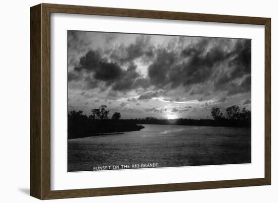 Texas - Sunset on the Rio Grande-Lantern Press-Framed Art Print