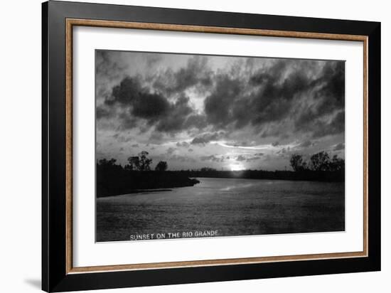 Texas - Sunset on the Rio Grande-Lantern Press-Framed Art Print