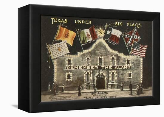 Texas under Six Flags, Alamo, San Antonio, Texas-null-Framed Stretched Canvas