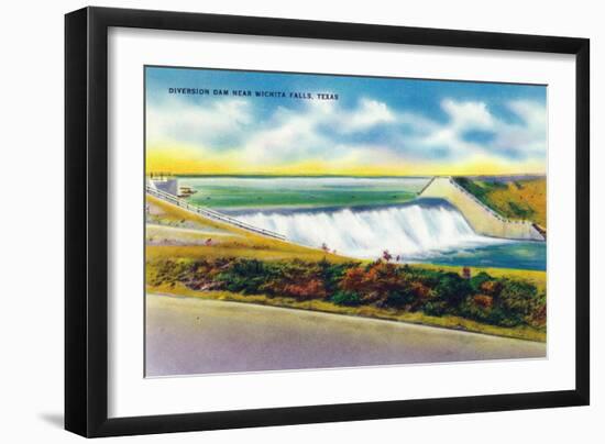Texas - View of Diversion Dam Near Wichita Falls, c.1952-Lantern Press-Framed Art Print