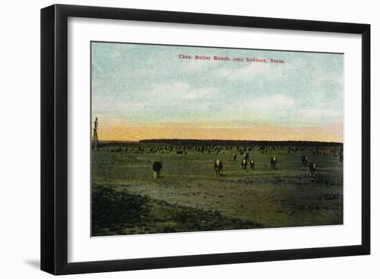 Texas, View of the Butler Ranch near Lubbock-Lantern Press-Framed Art Print