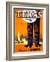 "Texas" Vintage Travel Poster, International Airways-Piddix-Framed Art Print