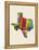 Texas Watercolor Map-Michael Tompsett-Framed Stretched Canvas