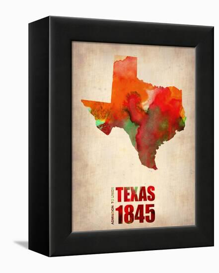 Texas Watercolor Map-NaxArt-Framed Stretched Canvas