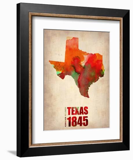 Texas Watercolor Map-NaxArt-Framed Art Print