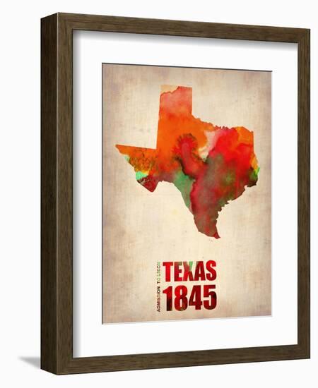 Texas Watercolor Map-NaxArt-Framed Art Print