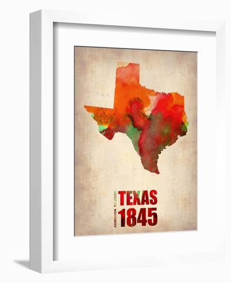 Texas Watercolor Map-NaxArt-Framed Art Print