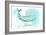 Texas - Whale - Teal - Coastal Icon-Lantern Press-Framed Art Print