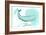 Texas - Whale - Teal - Coastal Icon-Lantern Press-Framed Art Print