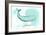 Texas - Whale - Teal - Coastal Icon-Lantern Press-Framed Art Print