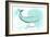 Texas - Whale - Teal - Coastal Icon-Lantern Press-Framed Art Print