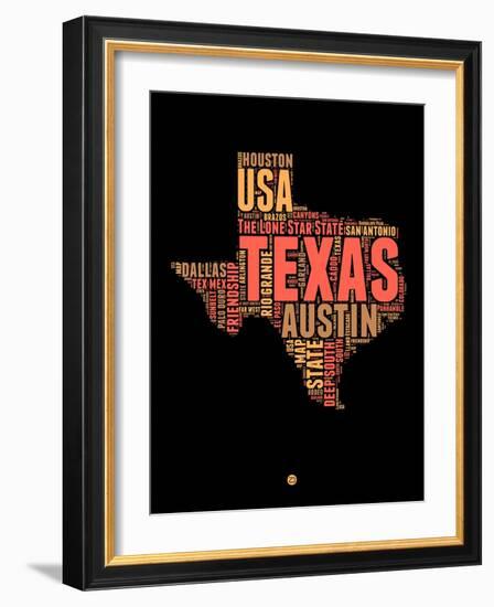 Texas Word Cloud 1-NaxArt-Framed Art Print