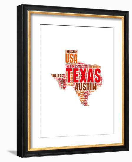 Texas Word Cloud Map-NaxArt-Framed Art Print