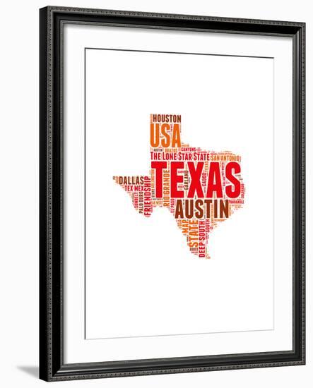 Texas Word Cloud Map-NaxArt-Framed Art Print