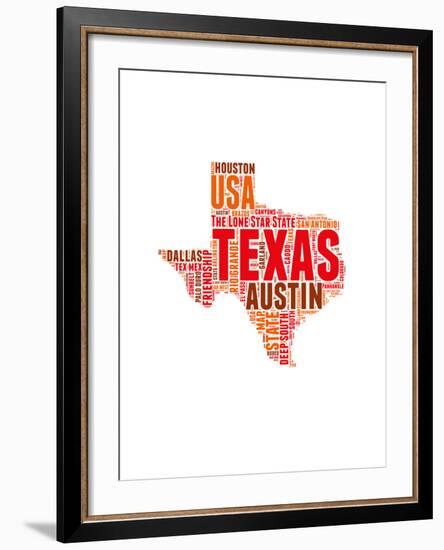 Texas Word Cloud Map-NaxArt-Framed Art Print