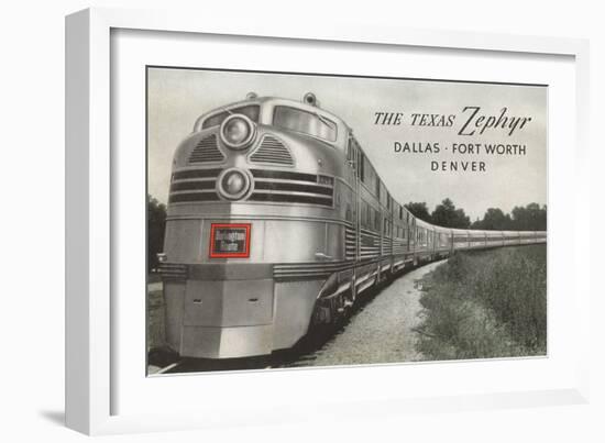 Texas Zephyr, Streamlined Train-null-Framed Art Print